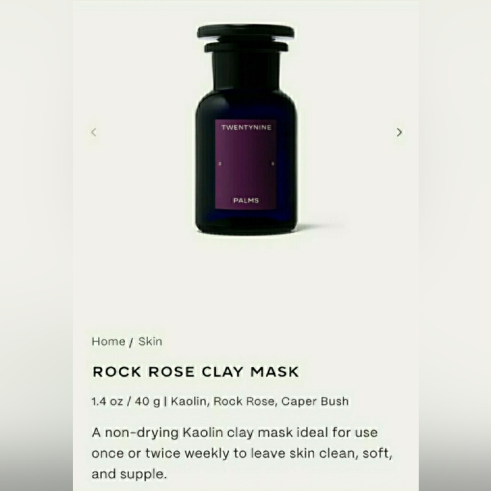 NIB Twentynine Palms Clay Mask